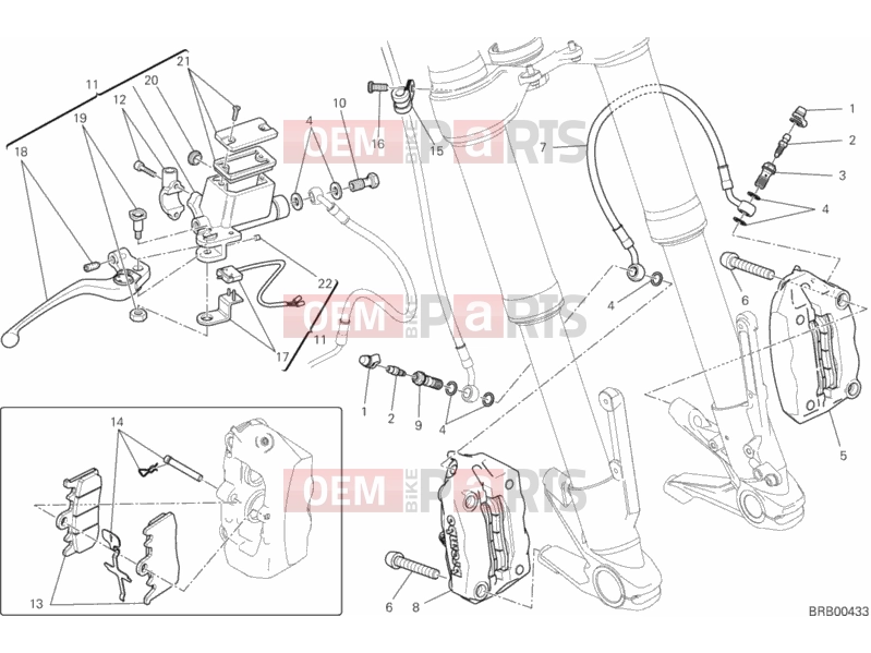 DUCATI 2014 HYPERSTRADA FRONT BRAKE SYSTEM » BRAKING SYSTEM