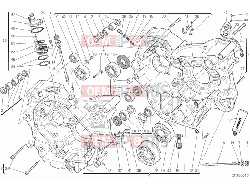 DUCATI 2014 HYPERSTRADA HALF-CRANKCASES PAIR » ENGINE CASE