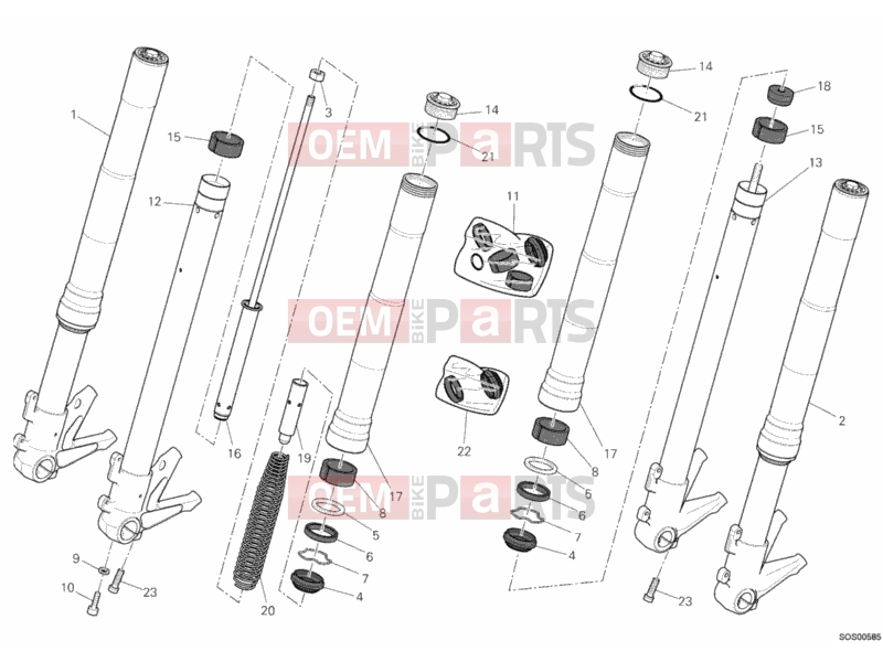 DUCATI 2013 Monster 659 ABS FRONT FORK » FRONT SUSPENSION