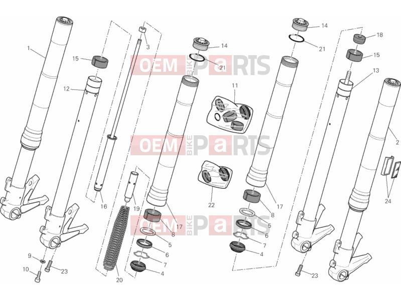 DUCATI 2013 Monster 795 024 - FRONT FORK (2) » FRONT SUSPENSION