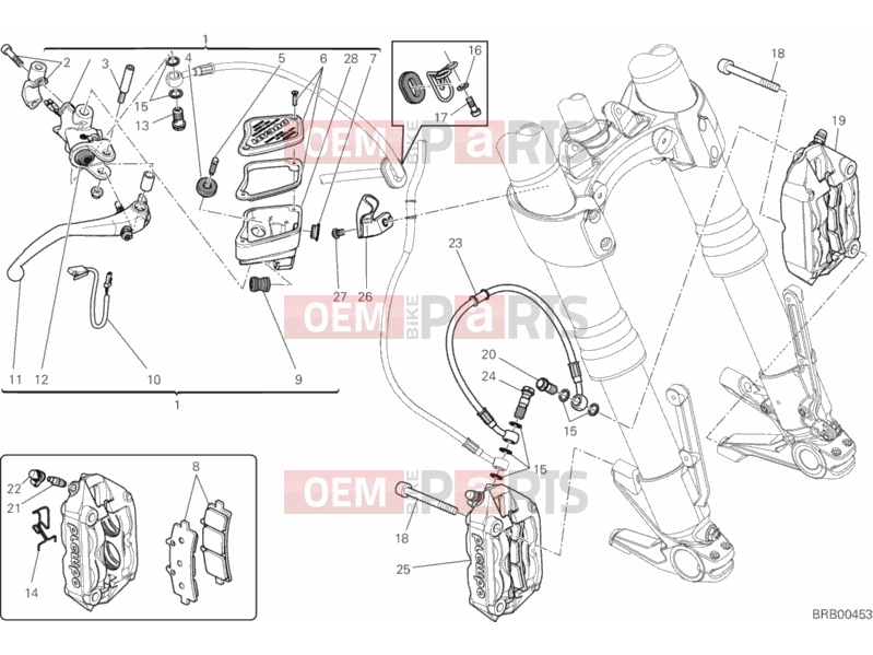 DUCATI 2013 Diavel AMG FRONT BRAKE SYSTEM » BRAKING SYSTEM