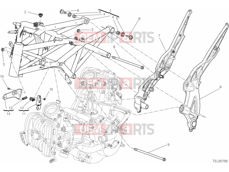 DUCATI 2013 Diavel WHITE STRIPE FRAME » FRAME