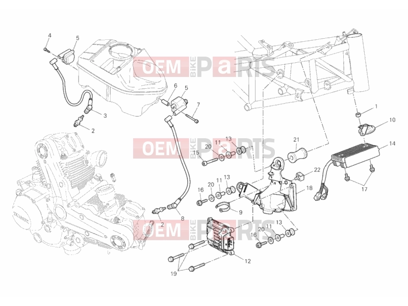 DUCATI 2012 Hypermotard 1100 EVO CONTROL UNIT » HANDLE BAR
