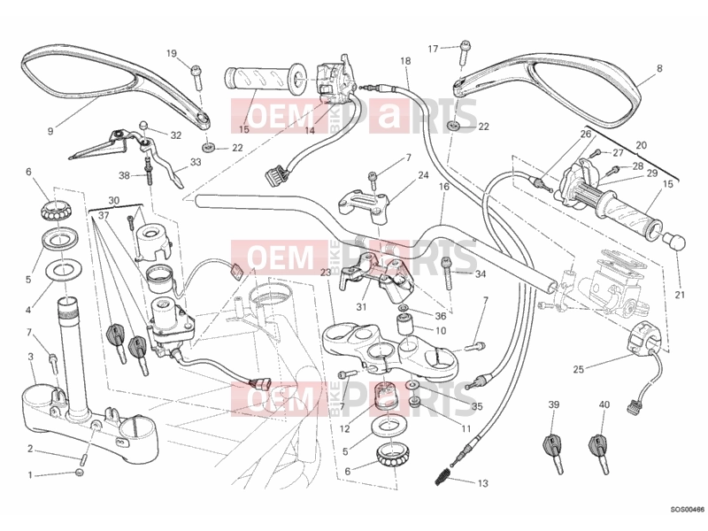 DUCATI 2011 Monster 696 ABS HANDLEBAR » HANDLE BAR