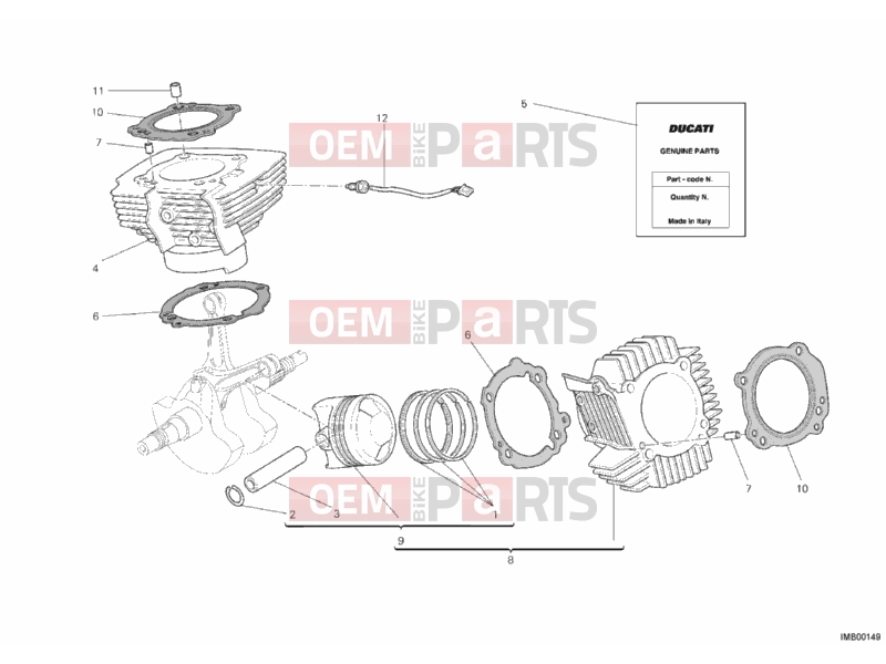 DUCATI 2011 Hypermotard 796 CYLINDER - PISTON » ENGINE CASE