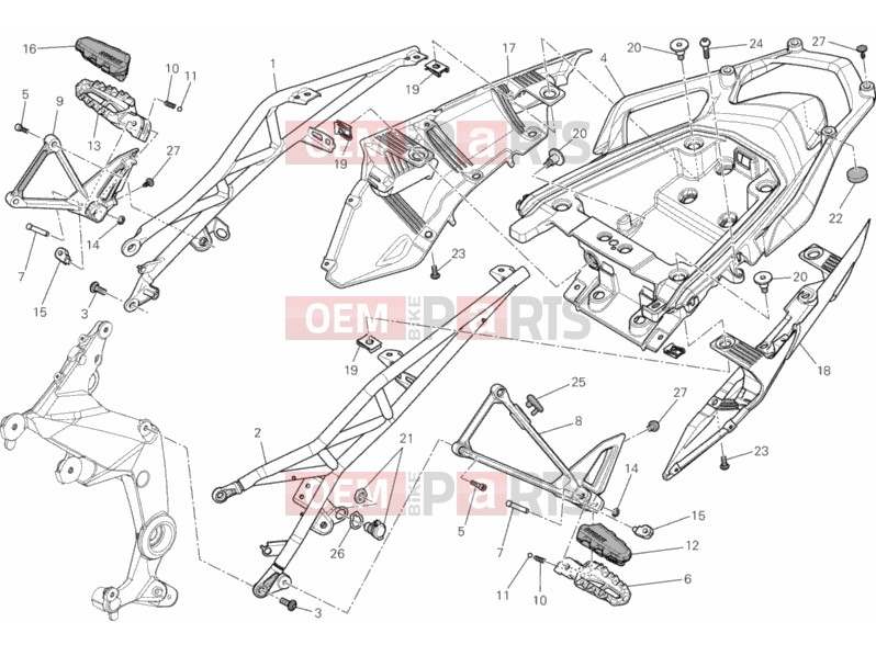 DUCATI 2010 Multistrada 1200 ABS REAR FRAME COMP. » FRAME