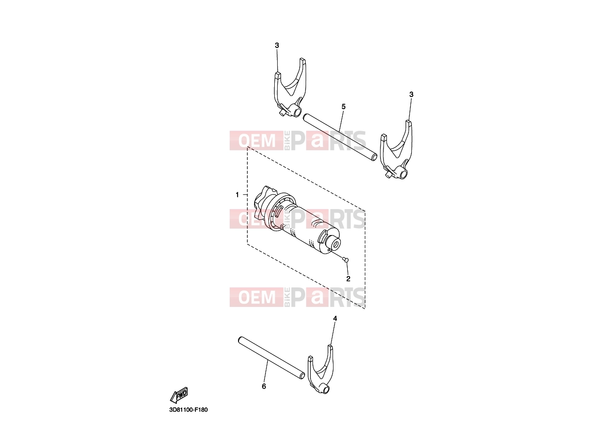 SHIFT CAM & FORK - Yamaha XVS1300A (11C5) 2011