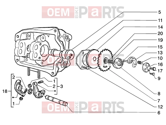 Engine » Rocker levers support - Piaggio Beverly 125