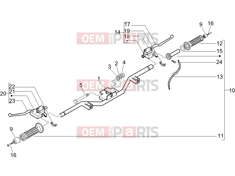Handlebars/Steering » Handlebars - Master cil. - Piaggio Beverly 125 2005