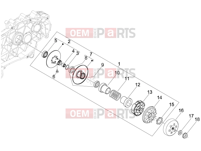 Engine » Driven pulley - Piaggio Beverly 125 Tourer 2010