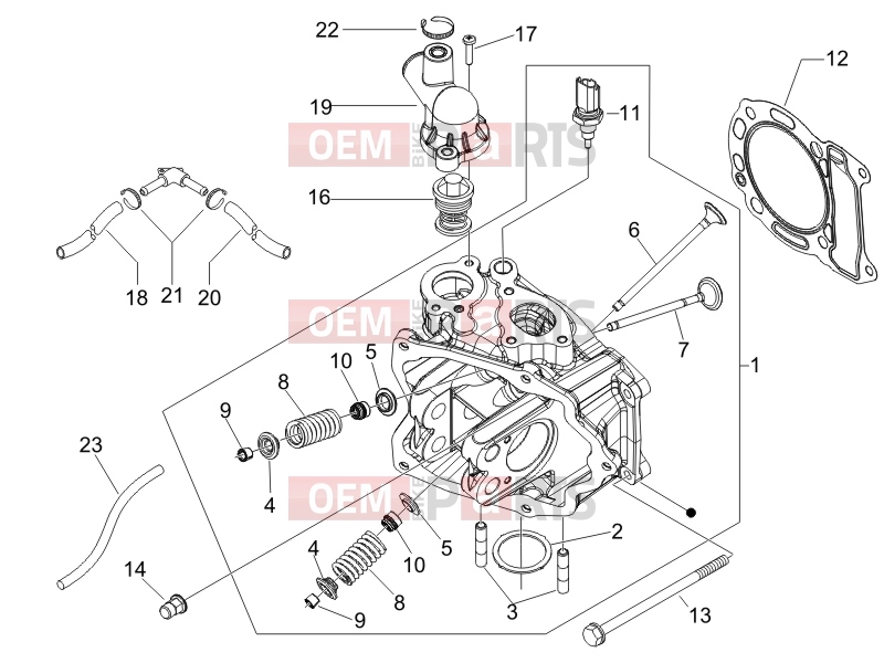 Engine » Head unit - Valve - Piaggio Beverly 250 2006