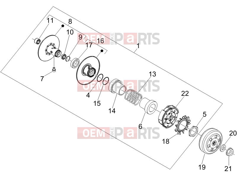 Engine » Driven pulley - Piaggio Beverly 250 Cruiser 2008