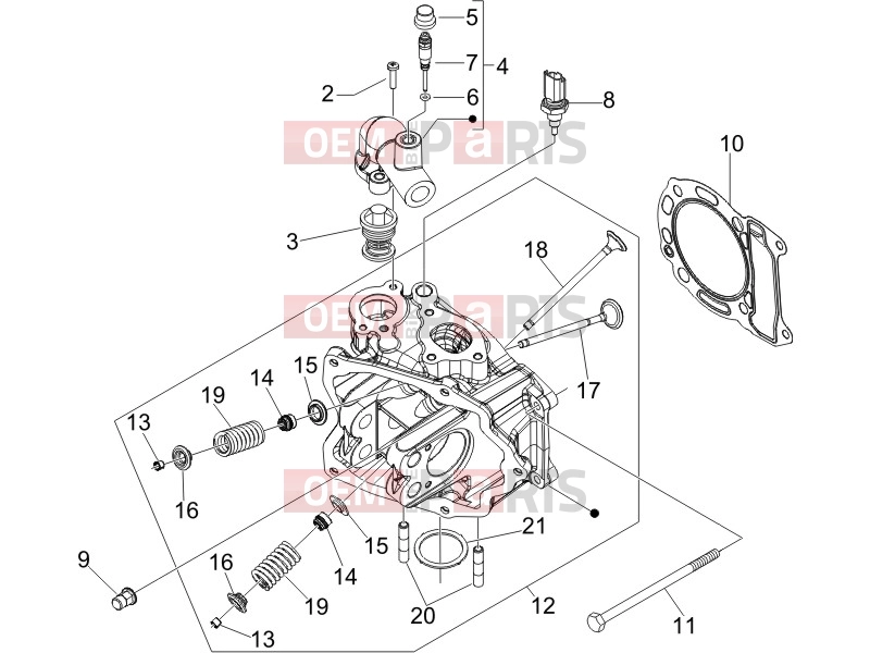 Engine » Head unit - Valve - Piaggio Beverly 250 ie 2006