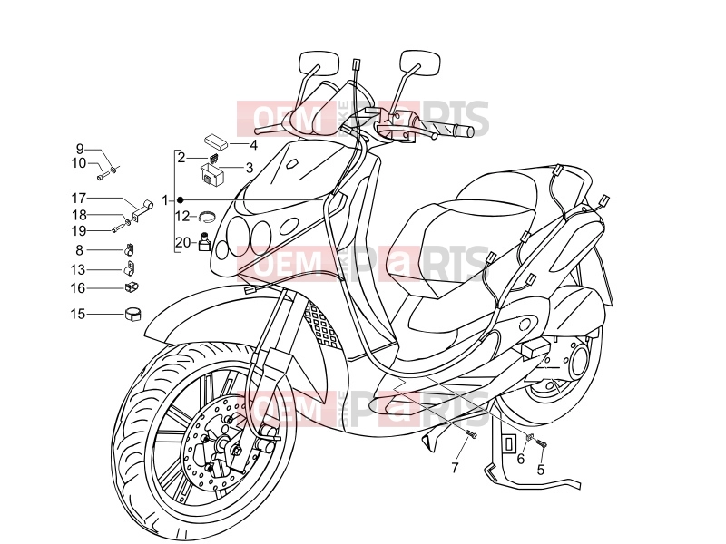 Electrical system » Main cable harness - Piaggio Beverly 250 ie 2006