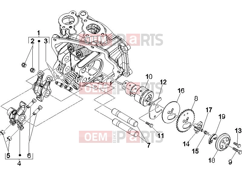 PIAGGIO Beverly 250 ie Engine » Rocking levers support unit