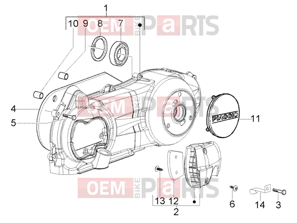 Engine » Crankcase cooling - Piaggio Beverly 250 RST