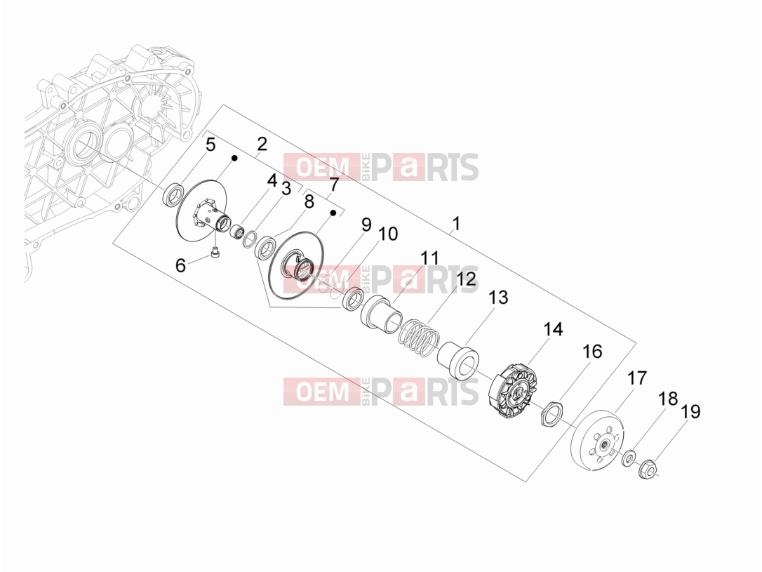 Engine » Driven pulley - Piaggio Beverly 300 ie ABS 2016
