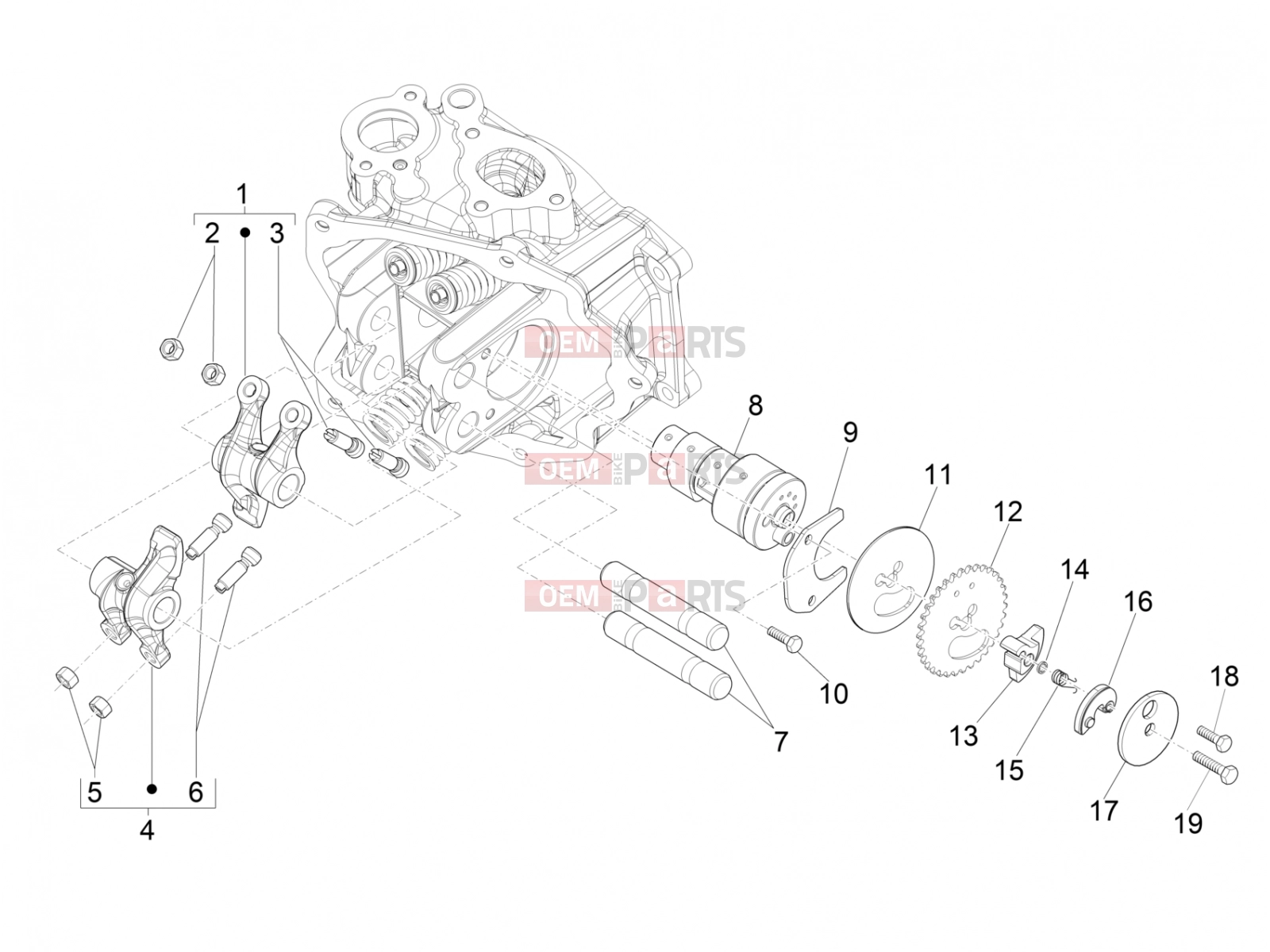 Engine » Rocking levers support unit - Piaggio Beverly 300 ie ABS 2018