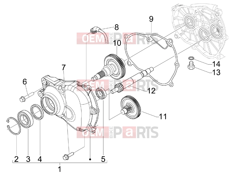 Engine » Reduction unit - Piaggio Beverly 300 ie Tourer 2012
