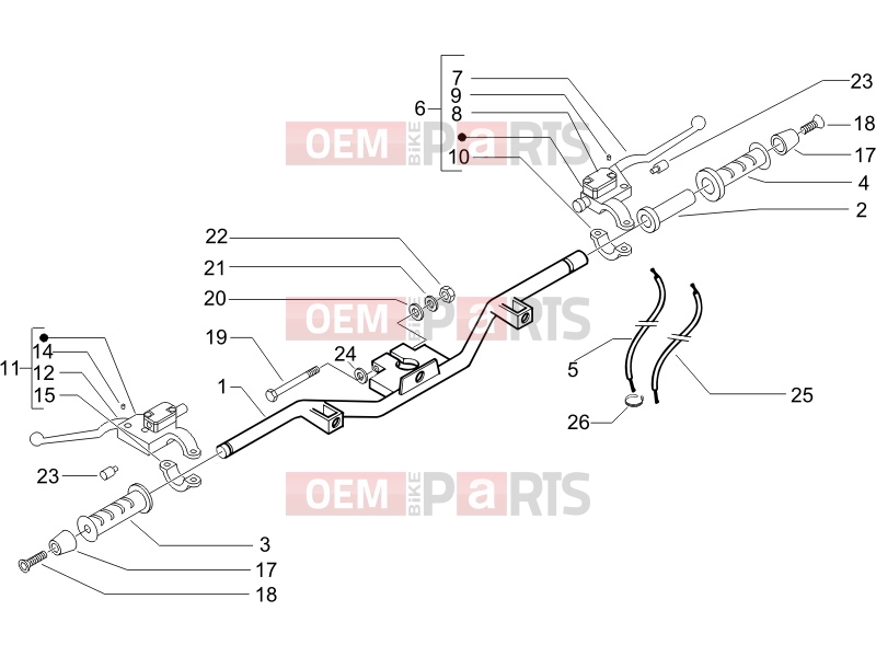 Handlebars/Steering » Handlebars - Master cil. - Piaggio Beverly 400 ie 2007