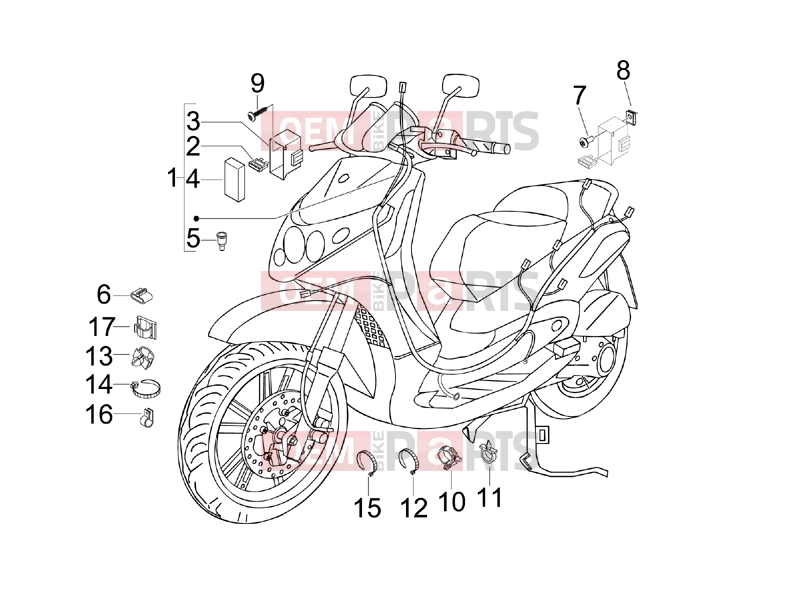 Electrical system » Main cable harness - Piaggio Beverly 400 ie 2007