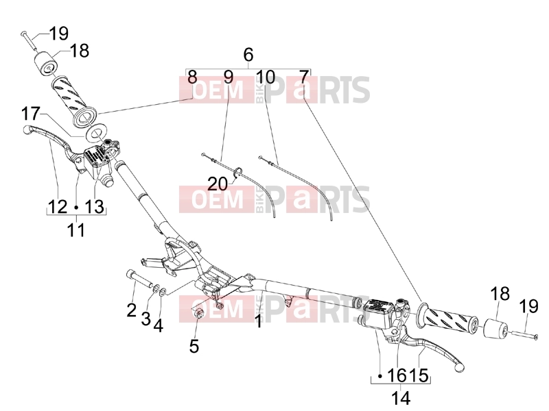 Handlebars/Steering » Handlebars - Master cil. - Piaggio Beverly 400 ie Tourer 2009