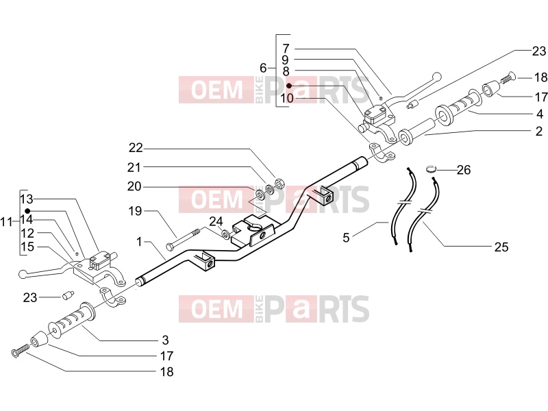 Handlebars/Steering » Handlebars - Master cil. - Piaggio Beverly 500 2006