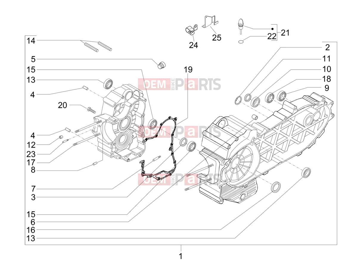 Engine » Crankcase - Piaggio Beverly 500 Cruiser 2008