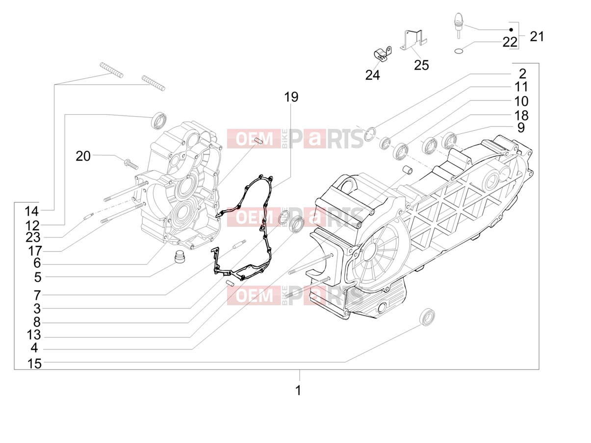 Engine » Crankcase - Piaggio Beverly 500 ie 2007