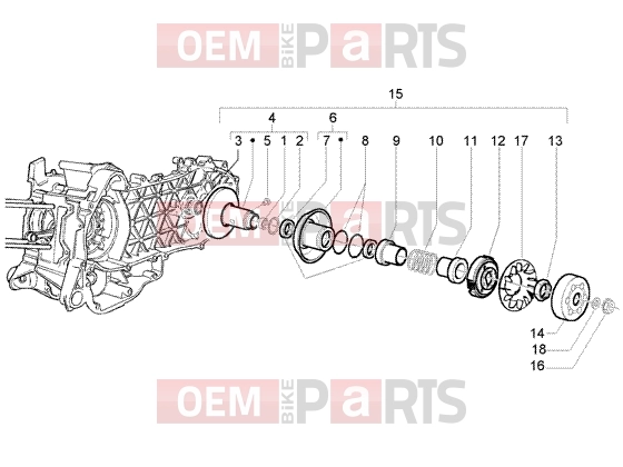 Engine » Driven pulley - Piaggio BV 250 (U.S.A.)