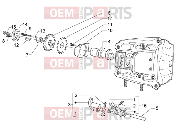 Engine » Rocker levers support - Piaggio BV 500 ( USA / CA )