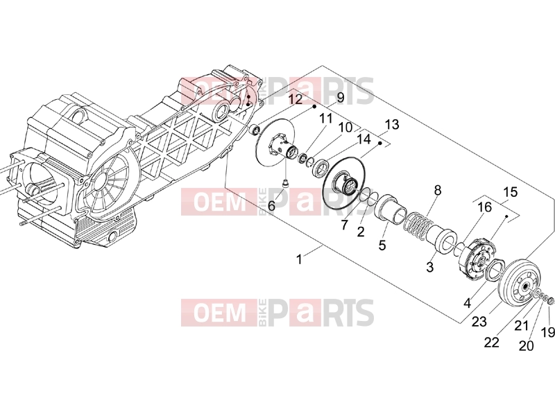 Engine » Driven pulley - Piaggio BV 500 ( USA / CA ) 2006
