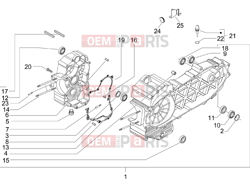 Engine » Crankcase - Piaggio BV 500 ( USA / CA ) 2007