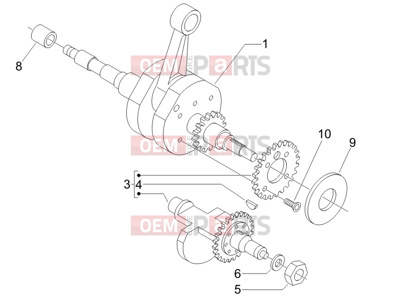 Engine » Crankshaft - Piaggio BV 500 ( USA / CA ) 2007