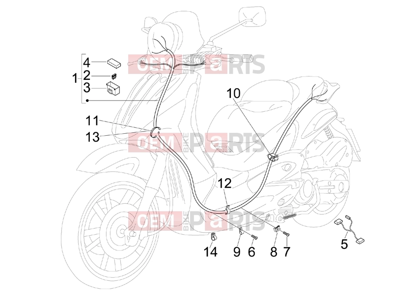 Electrical system » Main cable harness - Piaggio BV 500 ( USA / CA ) 2008