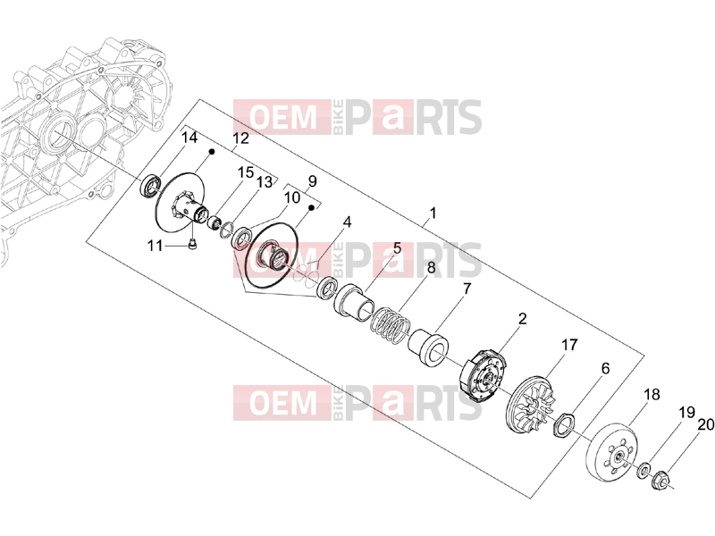 Engine » Driven pulley - Piaggio Carnaby 125 2009