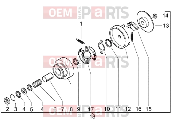 Engine » Clutches unit - Piaggio Ciao