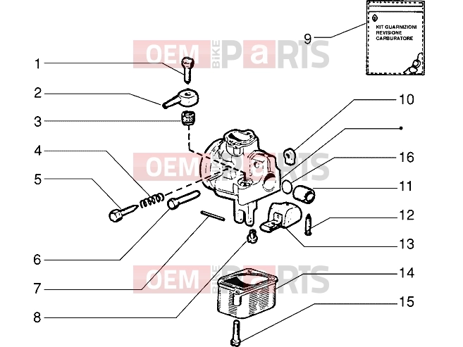 PIAGGIO Engine » Carburettor component parts