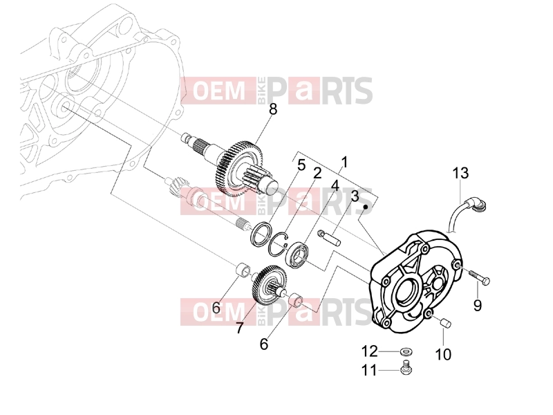 Engine » Reduction unit - Piaggio Fly 100 2011