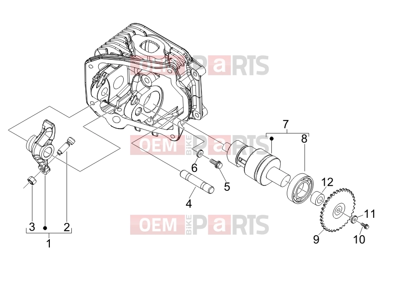 Engine » Rocking levers support unit - Piaggio Fly 100 2013