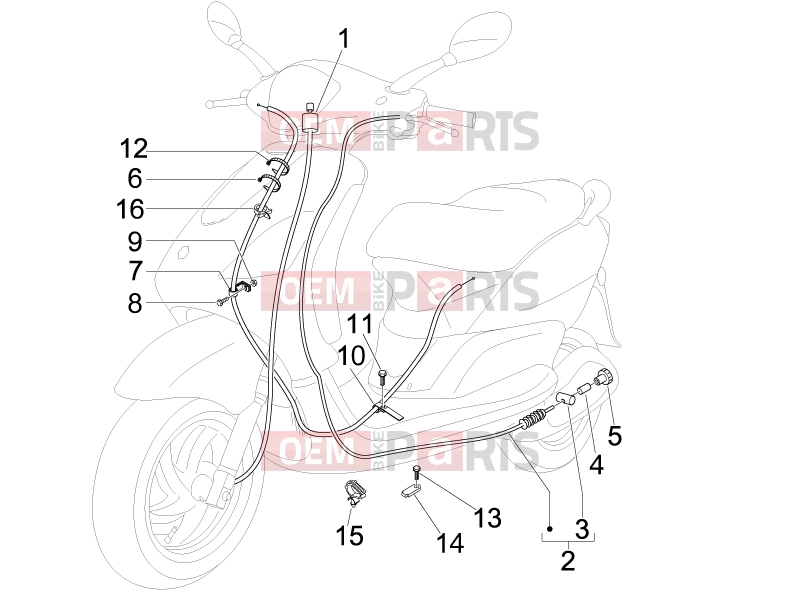 Braking system - Transmissions » Transmissions - Piaggio Fly 100 2014