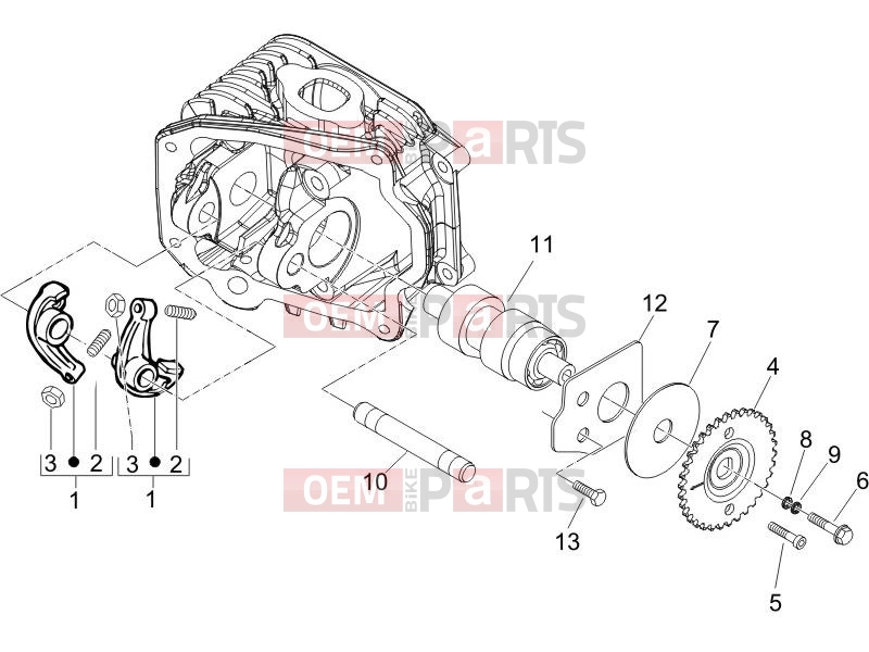 Engine » Rocking levers support unit - Piaggio Fly 125 2006
