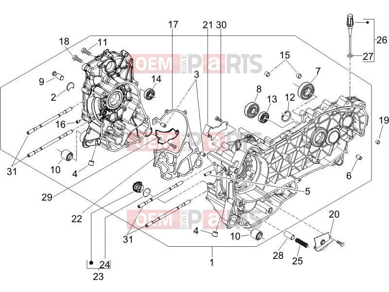 PIAGGIO Fly 125 Engine » Crankcase