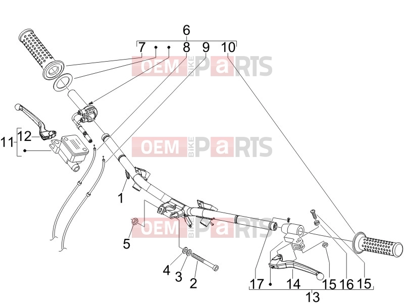 Handlebars/Steering » Handlebars - Master cil. - Piaggio Fly 125 2010
