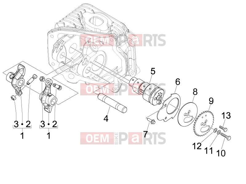 Engine » Rocking levers support unit - Piaggio Fly 125 2010
