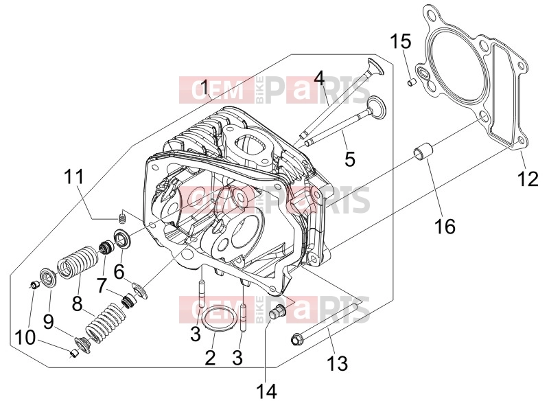 Engine » Head unit - Valve - Piaggio Fly 125 2011