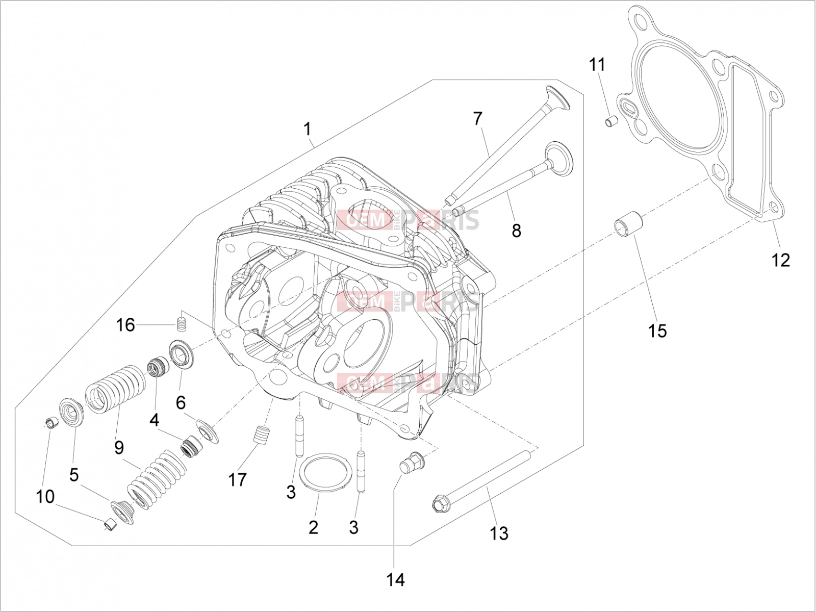 Engine » Head unit - Valve - Piaggio Fly 150 2007