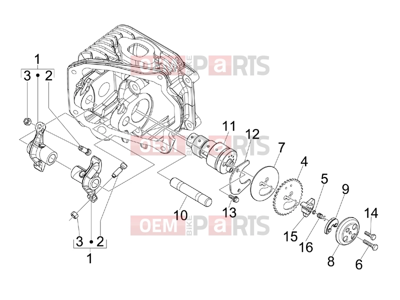 Engine » Rocking levers support unit - Piaggio Fly 150 2009