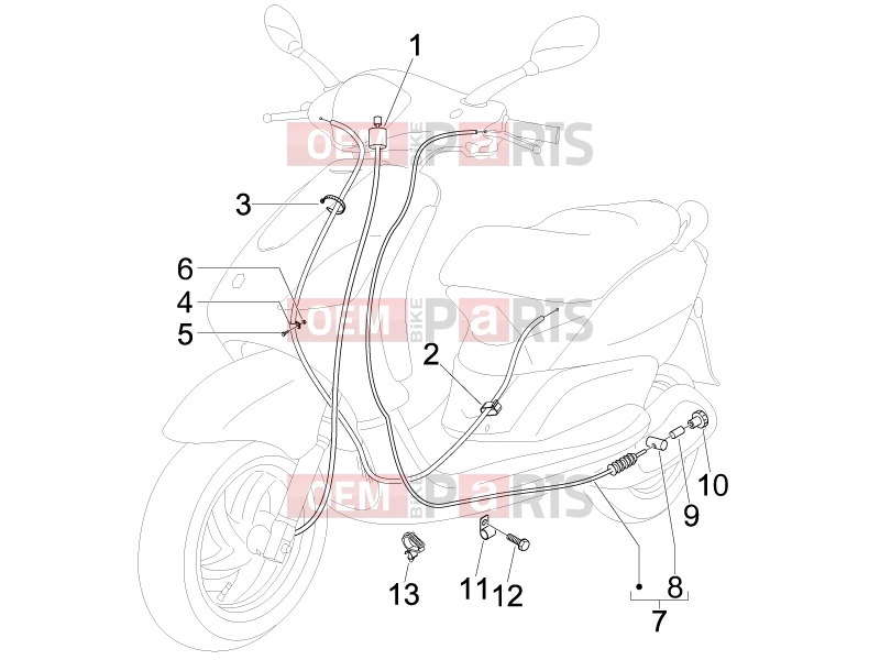 Braking system - Transmissions » Transmissions - Piaggio Fly 150 2009
