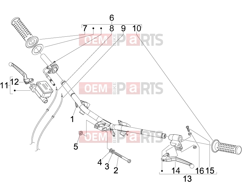 Handlebars/Steering » Handlebars - Master cil. - Piaggio Fly 150 2010